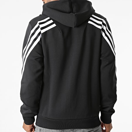 Adidas Sportswear - Sweat Zippé Capuche A Bandes Future Icons 3 Stripes GR4086 Noir