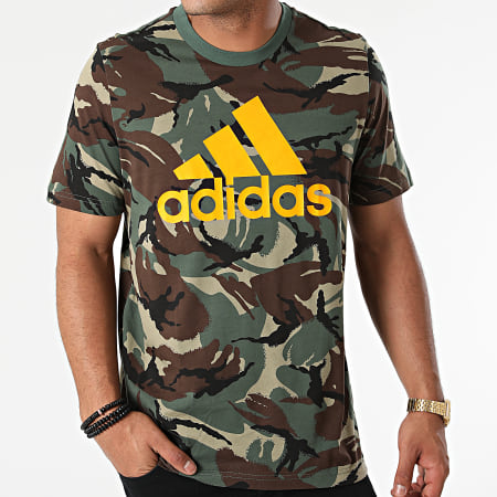 Adidas Sportswear - Tee Shirt Camouflage GV2129 Vert Kaki Orange