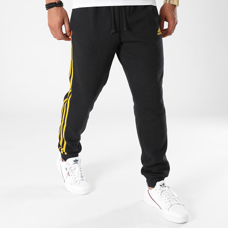 Adidas Sportswear - Pantalon Jogging A Bandes H12260 Noir Orange