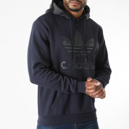 Adidas Originals - Felpa con cappuccio H13475 Blu navy mimetico