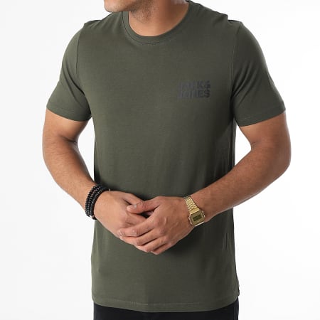 Jack And Jones - Tee Shirt Corp Logo Vert Kaki