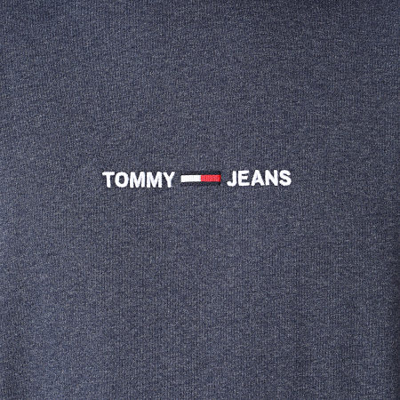 Tommy Jeans - Sweat Capuche Straight Logo 1818 Bleu Marine Chiné