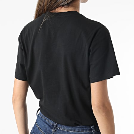 Tommy Jeans - Camiseta corta BXY Linear Mujer 0057 Negro