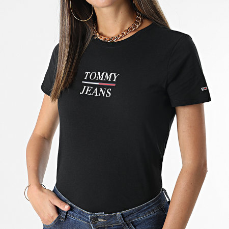 Tommy Jeans - Tee Shirt Femme Skinny Essential 0411 Noir