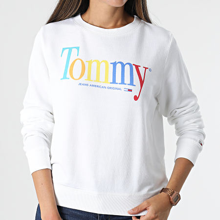 Tommy Jeans - Sweat Crewneck Femme Color Tommy 10451 Blanc