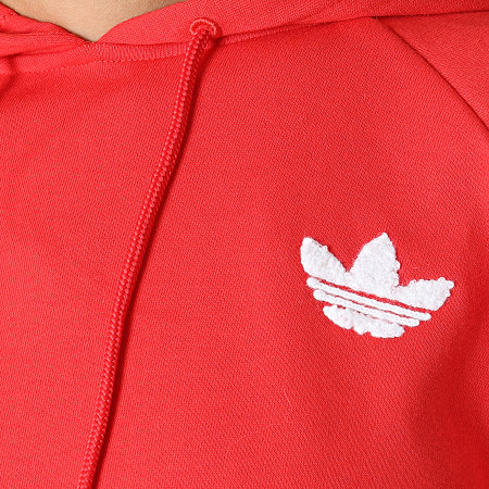 Adidas Originals - Sweat Capuche Crop Femme H20233 Rouge