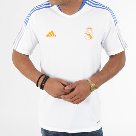 Adidas Performance - Tee Shirt De Sport A Bandes Real Madrid GR4324 Ecru