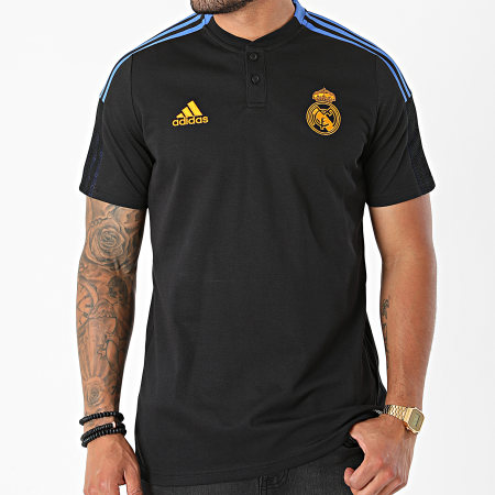 Adidas Performance - Polo Manches Courtes A Bandes Real Madrid GR4347 Noir
