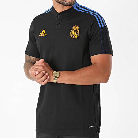 Adidas Sportswear - Polo Manches Courtes A Bandes Real Madrid GR4347 Noir