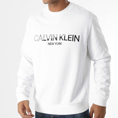 Calvin Klein - Sweat Crewneck Multi Embroidery 7253 Blanc