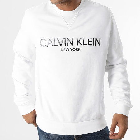 Calvin Klein - Sweat Crewneck Multi Embroidery 7253 Blanc