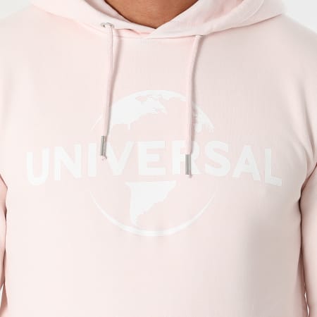 Universal Studio - Sweat Capuche Logo Rose Blanc