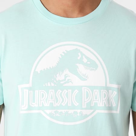 Jurassic Park - Tee Shirt Logo Vert Mint Blanc