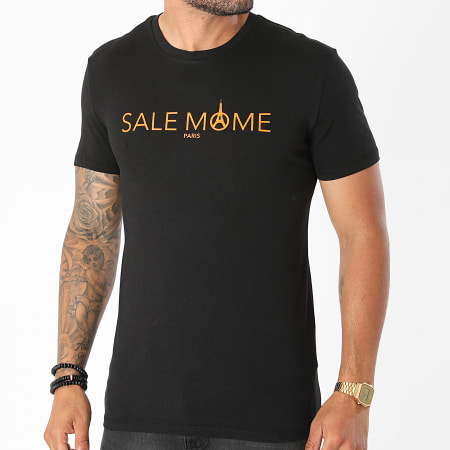 Sale Môme Paris - Maglietta Logo Nero Arancione