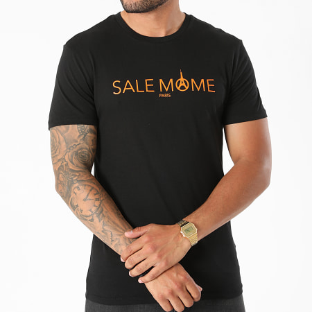 Sale Môme Paris - Tee Shirt Logo Noir Orange