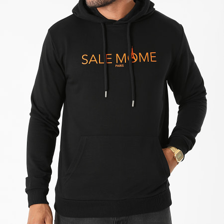 Sale Môme Paris - Sweat Capuche Logo Noir Orange