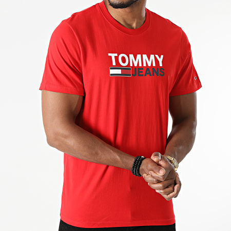 Tommy Jeans - Tee Shirt Corp Logo 0103 Rouge