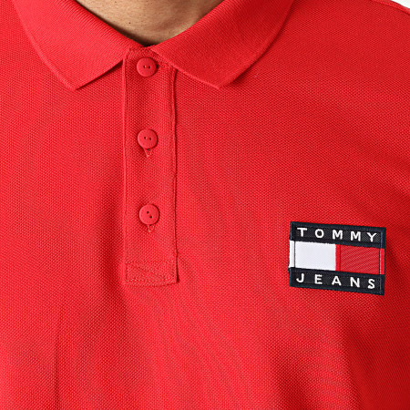 Tommy Jeans - Polo Manches Courtes Tommy Badge 0327 Rouge