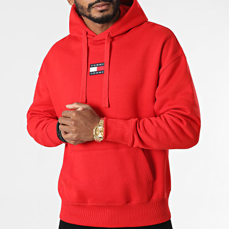 Tommy Jeans - Sweat Capuche Tommy Badge 0904 Rouge