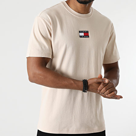 Tommy Jeans - Tee Shirt Tommy Badge 0925 Beige