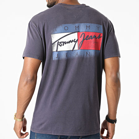 Tommy Jeans - Tee Shirt Faded Flag Bleu Marine