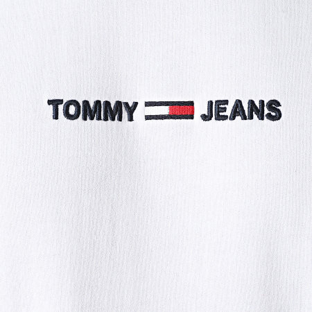 Tommy Jeans - Sweat Capuche Straight Logo 1818 Blanc
