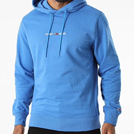 Tommy Jeans - Sweat Capuche Straight Logo 1818 Bleu