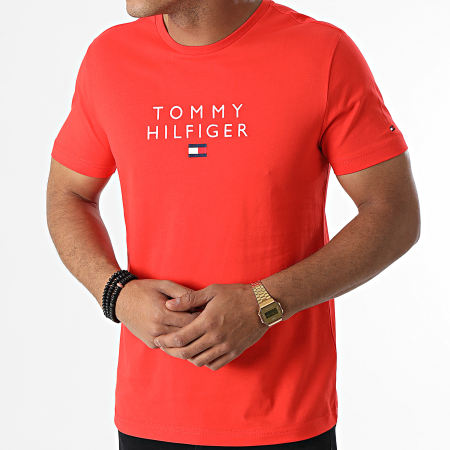 Tommy Hilfiger - Tee Shirt Stacked Tommy Flag 7663 Rouge