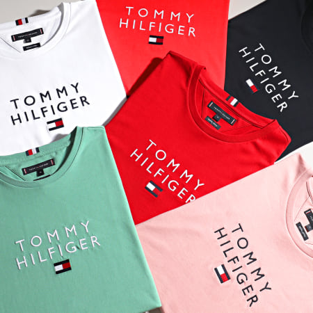 Tommy Hilfiger - Tee Shirt Stacked Tommy Flag 7663 Rouge