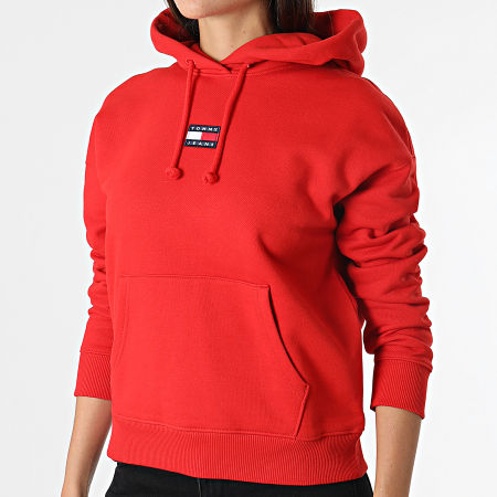 Tommy Jeans - Sweat Capuche Femme Center Badge 0403 Rouge