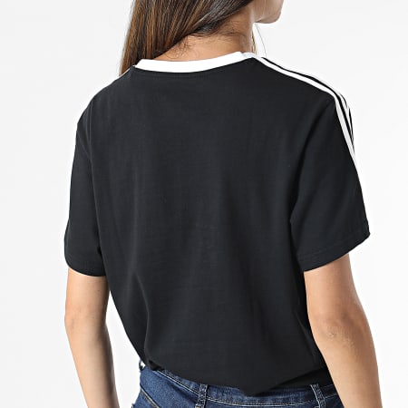Adidas Sportswear - Tee Shirt Femme A Bandes Boyfriend GS1379 Noir