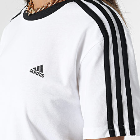 Adidas Sportswear - Tee Shirt Femme A Bandes Boyfriend H10201 Blanc