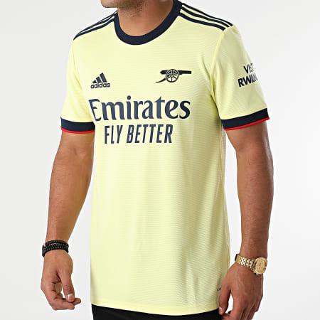 Adidas Sportswear - Maglietta sportiva a bande dell'Arsenal GM0218 Giallo