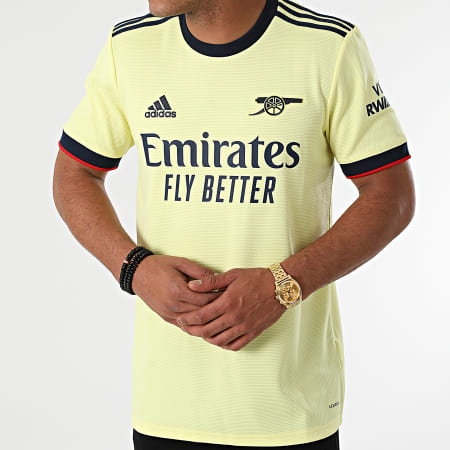 Adidas Sportswear - Maglietta sportiva a bande dell'Arsenal GM0218 Giallo
