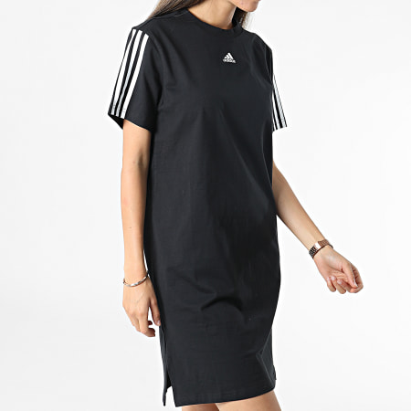 Adidas Performance - Vestido Camiseta Mujer Rayas GS1371 Negro