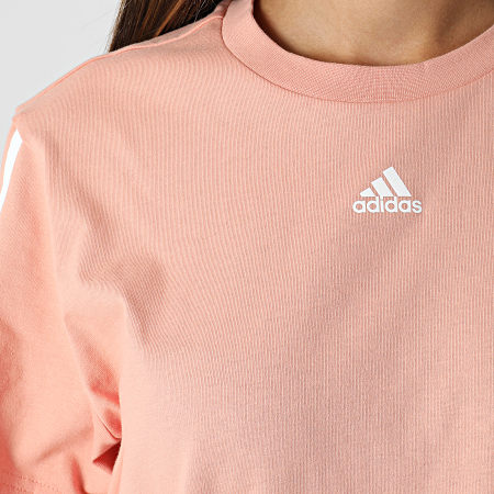 Adidas Performance - Vestido Camiseta Mujer Con Rayas H10236 Rosa