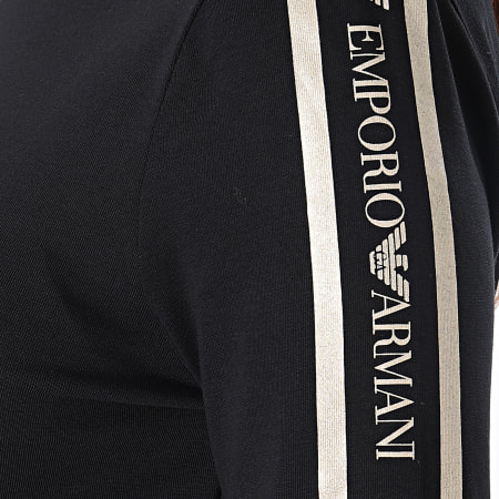 EA7 Emporio Armani - Tee Shirt Manches Longues Femme A Bandes 6KTT19-TJCRZ Noir Doré
