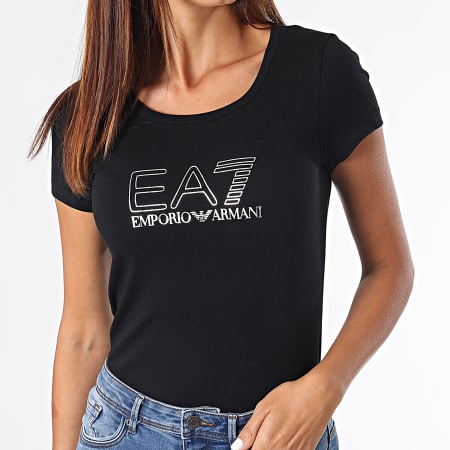 EA7 Emporio Armani - Camiseta Mujer 6KTT60-TJAWZ Negro Plata