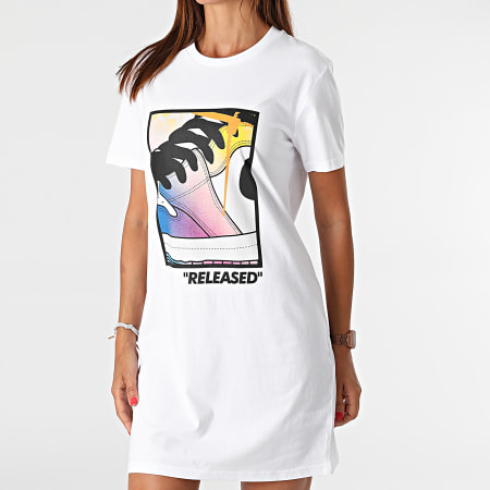 Luxury Lovers - Vestido Camiseta Mujer Colores Liberados Blanco