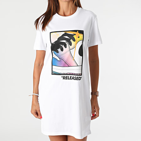 Luxury Lovers - Vestido Camiseta Mujer Colores Liberados Blanco