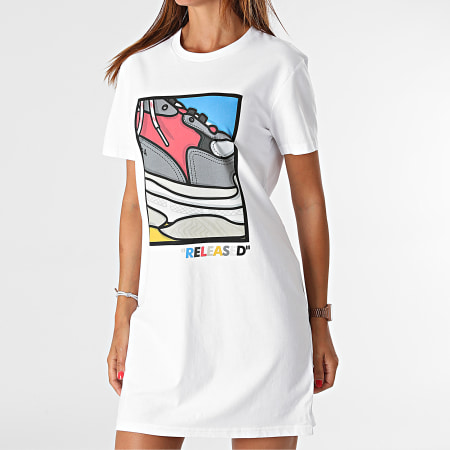 Luxury Lovers - Vestido Camiseta Mujer Released Ba Blanco