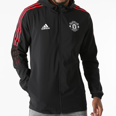 Adidas Sportswear - Veste Zippée Capuche A Bandes Manchester United GV1570 Noir