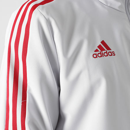 Adidas Sportswear - Veste Zippée Capuche A Bandes Manchester United GV1570 Gris Clair