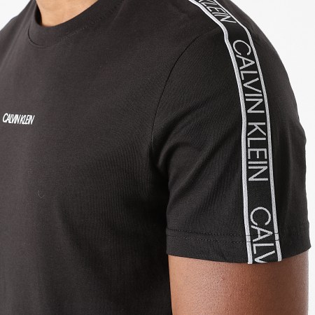Calvin Klein - Tee Shirt A Bandes Essential Logo Tape 7312 Noir
