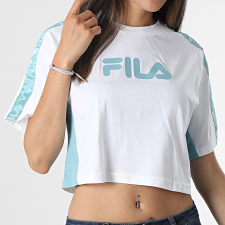 Fila - Camiseta Mujer Con Bandas Necia 688988 Blanca