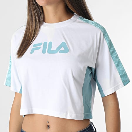 Fila - Tee Shirt Femme A Bandes Necia 688988 Blanc