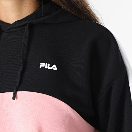 Fila Sweat Capuche Femme A Bandes Damita 688999 Noir Rose Ryses