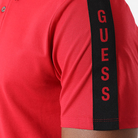 Guess - Polo Manches Courtes A Bandes M91P71-R7PU0 Rouge