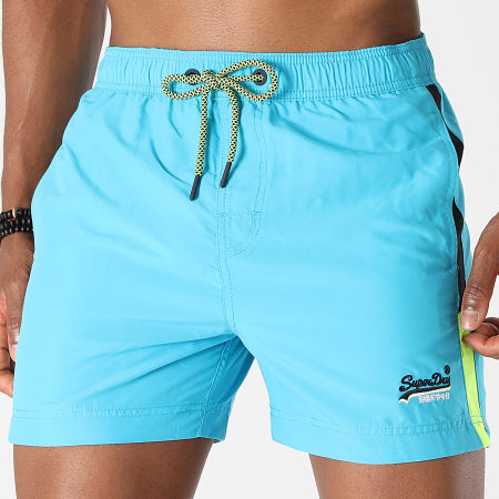 Superdry Short De Bain A Bandes Beach Volley M3010007A Bleu