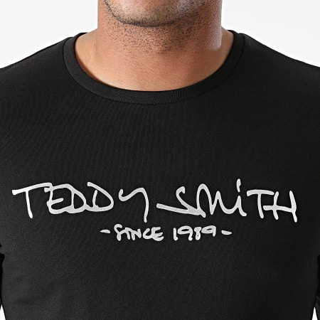 Teddy Smith - Maglietta Basic Ticlass a maniche lunghe Nero Argento